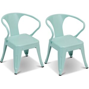 COSTWAY Kids Table and Chairs Set Steel Children Activity Table with Stackable Chairs COSTWAY Kids Table and Chairs Set Steel Children Activity Table with Stackable Chairs