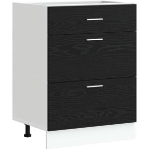 Kitchen Base Cabinet with Drawer Black Oak 60 x 46 x 81.5 cm vidaXL Kitchen Base Cabinet with Drawer Black Oak 60 x 46 x 81.5 cm vidaXL