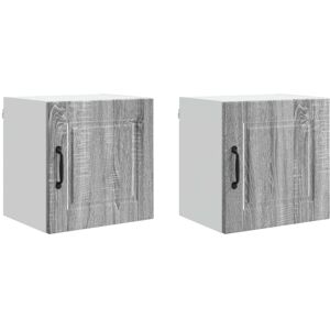 Kitchen Cabinet with Shelf 2 pcs Grey Sonoma 40 x 31 x 40 cm vidaXL Kitchen Cabinet with Shelf 2 pcs Grey Sonoma 40 x 31 x 40 cm vidaXL