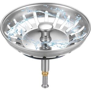 ANPVIZ Kitchen sink strainer Ø 79 mm, 1 piece height-adjustable kitchen sink plug filter, kitchen sink plug made of stainless steel 304, sink drain ANPVIZ Kitchen sink strainer Ø 79 mm, 1 piece height-adjustable kitchen sink plug filter, kitchen sink plug made of stainless steel 304, sink drain