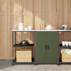 Kitchen Storage Set 2 pcs Olive Green Cold-rolled steel vidaXL Kitchen Storage Set 2 pcs Olive Green Cold-rolled steel vidaXL