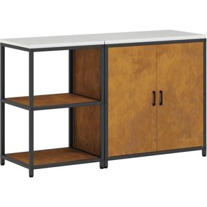 BONNEVIE Kitchen Storage Set with Shelf with Storage 2 pcs Rusty Steel CFW122010 BONNEVIE Kitchen Storage Set with Shelf with Storage 2 pcs Rusty Steel CFW122010