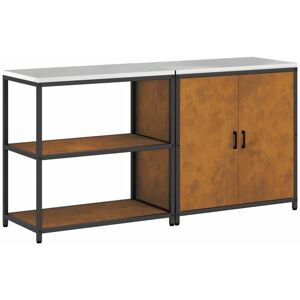 BONNEVIE Kitchen Storage Set with Shelf with Storage 2 pcs Rusty Steel CFW705006 BONNEVIE Kitchen Storage Set with Shelf with Storage 2 pcs Rusty Steel CFW705006