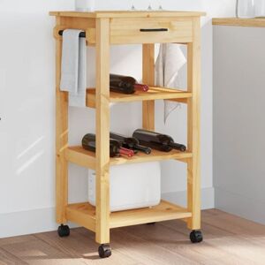 Kitchen Trolley MONZA 48x40x88.5 cm Solid Wood Pine vidaXL Kitchen Trolley MONZA 48x40x88.5 cm Solid Wood Pine vidaXL