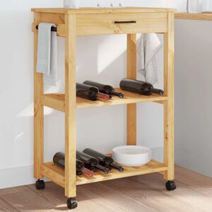 Kitchen Trolley MONZA 60x40x88.5 cm Solid Wood Pine vidaXL Kitchen Trolley MONZA 60x40x88.5 cm Solid Wood Pine vidaXL