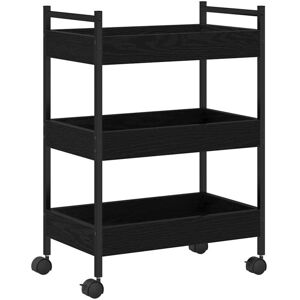 Kitchen Trolley Black oak 50 x 30 x 70 cm Engineered wood Vidaxl Kitchen Trolley Black oak 50 x 30 x 70 cm Engineered wood Vidaxl