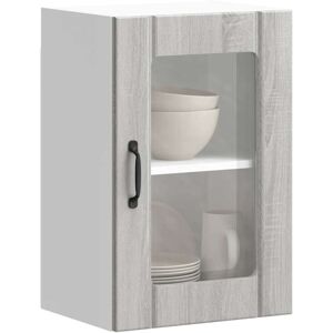 Vidaxl - Kitchen Wall Cabinet with Glass Door Lucca Grey Sonoma Vidaxl - Kitchen Wall Cabinet with Glass Door Lucca Grey Sonoma