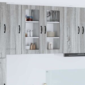 Kitchen Cabinet 2 pcs Grey Sonoma 40 x 31 x 80 cm vidaXL Kitchen Cabinet 2 pcs Grey Sonoma 40 x 31 x 80 cm vidaXL