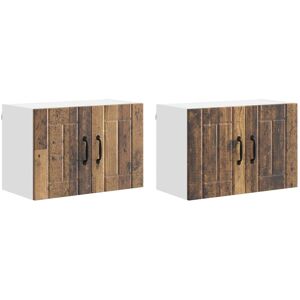 Kitchen Wall Cabinets with Door 2 pcs Old Wood 60 x 31 x 40 cm vidaXL Kitchen Wall Cabinets with Door 2 pcs Old Wood 60 x 31 x 40 cm vidaXL