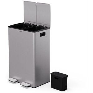 Klarstein - EcoVista Kitchen Bin - 60L Waste Separation with 3L Compost Bin, Soft-Close, Stainless Steel, Removable Compartments, Modern Design Klarstein - EcoVista Kitchen Bin - 60L Waste Separation with 3L Compost Bin, Soft-Close, Stainless Steel, Removable Compartments, Modern Design