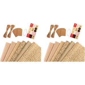 TLILY Kraft Gift Wrapping Paper, Birthday Gift Wrapping Paper, 12 Sheets Brown Kraft Paper with Tags, Strings and Sticker TLILY Kraft Gift Wrapping Paper, Birthday Gift Wrapping Paper, 12 Sheets Brown Kraft Paper with Tags, Strings and Sticker