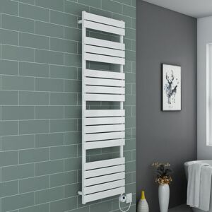 Warmehaus - Flat Dual Fuel Electric Thermostatic Towel Rail 1800x600mm White Warmehaus - Flat Dual Fuel Electric Thermostatic Towel Rail 1800x600mm White