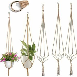 Hoopzi - Lace plant hanger indoor and outdoor lace hanging flower basket with hook flower pot holder cotton rope wall hanging flower pot for terrace Hoopzi - Lace plant hanger indoor and outdoor lace hanging flower basket with hook flower pot holder cotton rope wall hanging flower pot for terrace