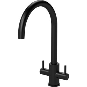 Nuie - Minimalist Kitchen Mono Mixer Tap with 2 Lever Handles, 436mm - Matt Black Nuie - Minimalist Kitchen Mono Mixer Tap with 2 Lever Handles, 436mm - Matt Black