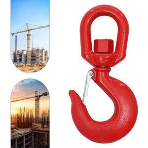 CNCEST Large Lifting Swivel Hook With Safety Catch 5T, Red Crane Hook Alloy Steel, for trailers, trucks, forklifts, building construction CNCEST Large Lifting Swivel Hook With Safety Catch 5T, Red Crane Hook Alloy Steel, for trailers, trucks, forklifts, building construction