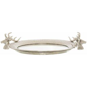 Hill Interiors - Large Mirrored Tray with Stag Heads - Glass/Metal - L35 x W56 x H12 cm - Silver Hill Interiors - Large Mirrored Tray with Stag Heads - Glass/Metal - L35 x W56 x H12 cm - Silver