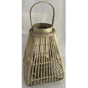 Large Peardrop Lantern with Glass Holder - Wicker - L29 x W29 x H40 cm Large Peardrop Lantern with Glass Holder - Wicker - L29 x W29 x H40 cm