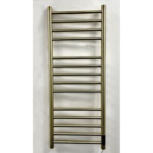 Manissa - Larne Dry Electric Brushed Brass Stainless Steel Towel Rail 1000mm High 400mm Wide Energy Efficient Manissa - Larne Dry Electric Brushed Brass Stainless Steel Towel Rail 1000mm High 400mm Wide Energy Efficient
