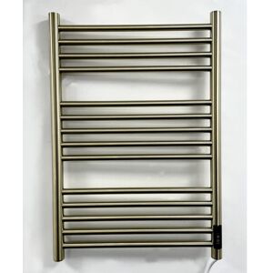 Manissa - Belfast Dry Electric Brushed Brass Stainless Steel Towel Rail 720mm High 500mm Wide Energy Efficient Manissa - Belfast Dry Electric Brushed Brass Stainless Steel Towel Rail 720mm High 500mm Wide Energy Efficient
