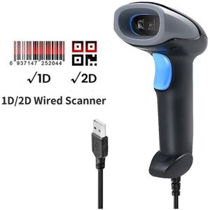 COOCHEER Laser Barcode Scanner, Barcode Scanner, Universal---Wired 2D COOCHEER Laser Barcode Scanner, Barcode Scanner, Universal---Wired 2D
