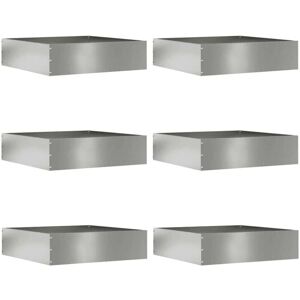 Lawn Edging 6 pcs Silver 50 x 50 x 13 cm Galvanised Steel vidaXL Lawn Edging 6 pcs Silver 50 x 50 x 13 cm Galvanised Steel vidaXL