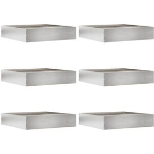 Lawn Edging 6 pcs Silver 60 x 60 x 13 cm Stainless Steel vidaXL Lawn Edging 6 pcs Silver 60 x 60 x 13 cm Stainless Steel vidaXL