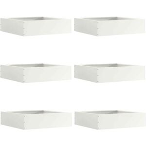 Lawn Edging 6 pcs White 50 x 50 x 13 cm Steel vidaXL Lawn Edging 6 pcs White 50 x 50 x 13 cm Steel vidaXL