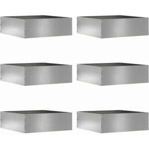 Lawn Edging 6 pcs Silver 40 x 40 x 13 cm Galvanised Steel vidaXL Lawn Edging 6 pcs Silver 40 x 40 x 13 cm Galvanised Steel vidaXL
