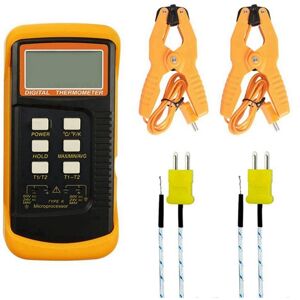 TLILY LCD Thermocouple Thermometer -50°C-1300°C K-Type Digital Temperature Meter Dual Channel Probe °C/°F/K Swift Data Hold TLILY LCD Thermocouple Thermometer -50°C-1300°C K-Type Digital Temperature Meter Dual Channel Probe °C/°F/K Swift Data Hold