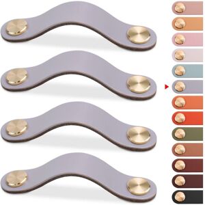 BEIJIYI Leather Furniture Handles, Cabinet Door Knobs, Leather Drawer Knobs, Vintage Furniture Handles for Cabinets, Dressers, Kitchen, Bathroom (Grey, 128mm) BEIJIYI Leather Furniture Handles, Cabinet Door Knobs, Leather Drawer Knobs, Vintage Furniture Handles for Cabinets, Dressers, Kitchen, Bathroom (Grey, 128mm)