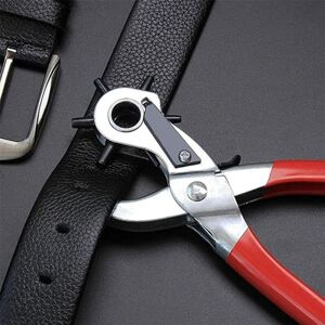 Leather Hole Puncher - 6 in 1 Belt & Watch Strap DIY Tool with Safety Lock, Precision Rotary Head for Leather, DIY Crafts Leather Hole Puncher - 6 in 1 Belt & Watch Strap DIY Tool with Safety Lock, Precision Rotary Head for Leather, DIY Crafts
