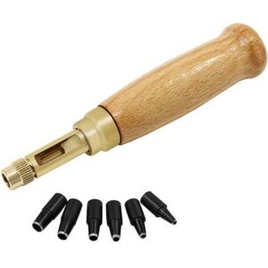 GOTRAYS Leather Screw Hole Punch - 6 Points - 1.5-4mm - Replaceable for Sewing, Leather, Paper GOTRAYS Leather Screw Hole Punch - 6 Points - 1.5-4mm - Replaceable for Sewing, Leather, Paper