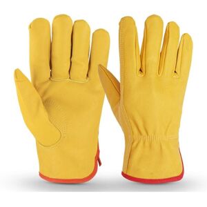 MEMKEY Leather work gloves, yellow, thorn-proof gardening gloves with leather, 21 x 10.5 cm (xl) MEMKEY Leather work gloves, yellow, thorn-proof gardening gloves with leather, 21 x 10.5 cm (xl)