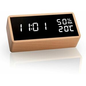 HOOPZI Led alarm clock Digital alarm clock table clock with voice control, date, temperature and humidity, for home, bedroom, children's room and office HOOPZI Led alarm clock Digital alarm clock table clock with voice control, date, temperature and humidity, for home, bedroom, children's room and office