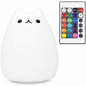 Hoopzi - led Night Light Cat Design - Remote Control Micro usb Cable - Pretty rgb Color Changing Kids Bedside Lamp - Kitten Snooze Light White Hoopzi - led Night Light Cat Design - Remote Control Micro usb Cable - Pretty rgb Color Changing Kids Bedside Lamp - Kitten Snooze Light White