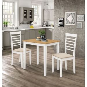 Hallowood Furniture - Ledbury Small White Painted Dining Table and Chairs Set 2, Solid Wooden Table and Chairs with Padded Seats, Small Table & White Hallowood Furniture - Ledbury Small White Painted Dining Table and Chairs Set 2, Solid Wooden Table and Chairs with Padded Seats, Small Table & White