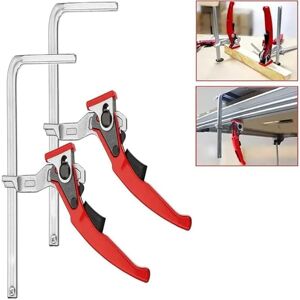 SANS MARQUE Lever clamp, table clamp, guide rail clamp, 2 pieces, all-steel with lever handle, 300mm capacity and 60mm, quick-release mechanism, one-second SANS MARQUE Lever clamp, table clamp, guide rail clamp, 2 pieces, all-steel with lever handle, 300mm capacity and 60mm, quick-release mechanism, one-second