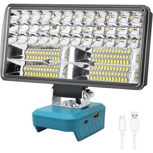 COOCHEER Light Compatible with Makita 18V Cordless LED Work Light 38W 6000lm Rechargeable Flashlight with Low Voltage Protection and USB with Battery Powered COOCHEER Light Compatible with Makita 18V Cordless LED Work Light 38W 6000lm Rechargeable Flashlight with Low Voltage Protection and USB with Battery Powered