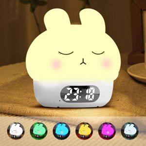 WOIYIC Light-Up Alarm Clock, Rabbit Night Light for Children's Room, Rechargeable Digital Clock, Dual Alarm, Snooze, 9 Color Modes, Children's Bedside Lamp WOIYIC Light-Up Alarm Clock, Rabbit Night Light for Children's Room, Rechargeable Digital Clock, Dual Alarm, Snooze, 9 Color Modes, Children's Bedside Lamp