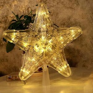 YMYNY Light Up Christmas Tree Topper - 3D Star led Christmas Tree Decoration Sparkling for Indoor Outdoor Bar Shop Office (Battery Operated Model, 30 Flash YMYNY Light Up Christmas Tree Topper - 3D Star led Christmas Tree Decoration Sparkling for Indoor Outdoor Bar Shop Office (Battery Operated Model, 30 Flash