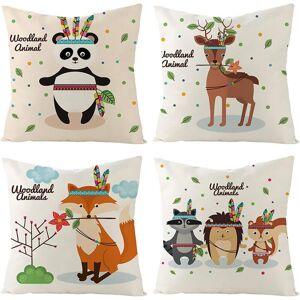 Memkey - Linen Cushion Covers, Colorful Cartoon Animals Decorative Sofa Pillow Case, Outdoor Sofa Decoration for Bedroom Kids Room Chair Bed Garden Memkey - Linen Cushion Covers, Colorful Cartoon Animals Decorative Sofa Pillow Case, Outdoor Sofa Decoration for Bedroom Kids Room Chair Bed Garden
