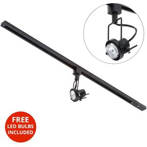 Litecraft - 1M Kitchen Track Light With 1 Greenwich Fixture & led Bulb - Black Litecraft - 1M Kitchen Track Light With 1 Greenwich Fixture & led Bulb - Black