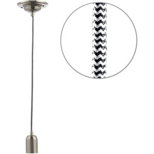 Litecraft - Ceiling Pendant Braided Cable Kit E27 1 Light - Herringbone Litecraft - Ceiling Pendant Braided Cable Kit E27 1 Light - Herringbone