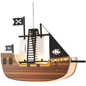 Litecraft - Glow Pirate Ship Ceiling Pendant Children's Lighting - Brown, Black Litecraft - Glow Pirate Ship Ceiling Pendant Children's Lighting - Brown, Black