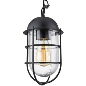 Litecraft - Kitron Ceiling Pendant 1 Light With Industrial Cage Shade - Black Litecraft - Kitron Ceiling Pendant 1 Light With Industrial Cage Shade - Black