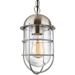 Litecraft - Kitron Ceiling Pendant 1 Light With Industrial Cage Shade - Steel Litecraft - Kitron Ceiling Pendant 1 Light With Industrial Cage Shade - Steel