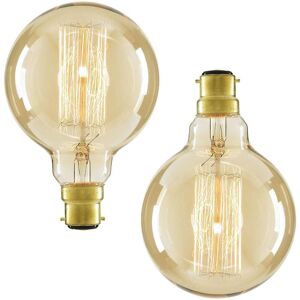 Litecraft - Light Bulb Cage Globe Filament B22 Bayonet Cap in Gold Tint - 2 Pack Litecraft - Light Bulb Cage Globe Filament B22 Bayonet Cap in Gold Tint - 2 Pack