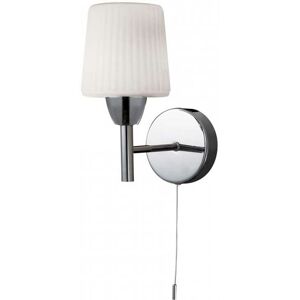 Litecraft - Molice Wall Light Bathroom IP44 1 Arm With Ribbed Glass Shade - Chrome Litecraft - Molice Wall Light Bathroom IP44 1 Arm With Ribbed Glass Shade - Chrome