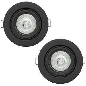 Litecraft - Recessed Downlight Fire Rated Tiltable Spotlight Matte Black - 2 Pack Litecraft - Recessed Downlight Fire Rated Tiltable Spotlight Matte Black - 2 Pack