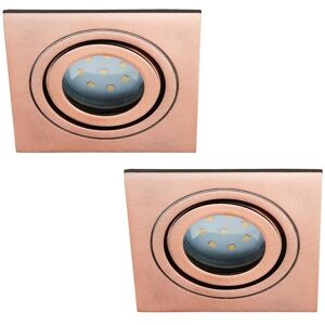 Litecraft - Recessed Downlights Square Tiltable Spotlights in Brushed Copper - 2 Pack Litecraft - Recessed Downlights Square Tiltable Spotlights in Brushed Copper - 2 Pack